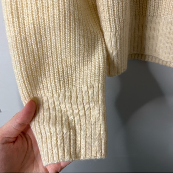 J. Crew Fair Isle Mockneck Pullover Sweater Neutral Cream Tan Wool Blend - Picture 4 of 9